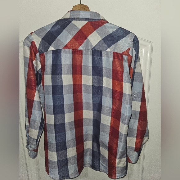 Big Boy (14-16) Flannel, Plaid Pattern Shirt - Red and Blue - Picture 3 of 9